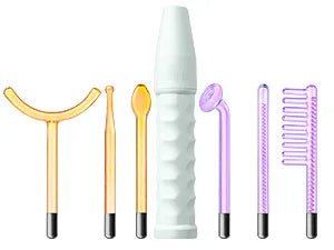 High frequency facial machine glass electrode wands set