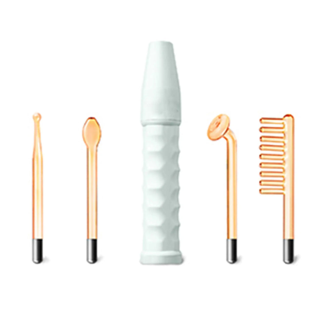 Complete high frequency facial machine kit with multiple glass attachments