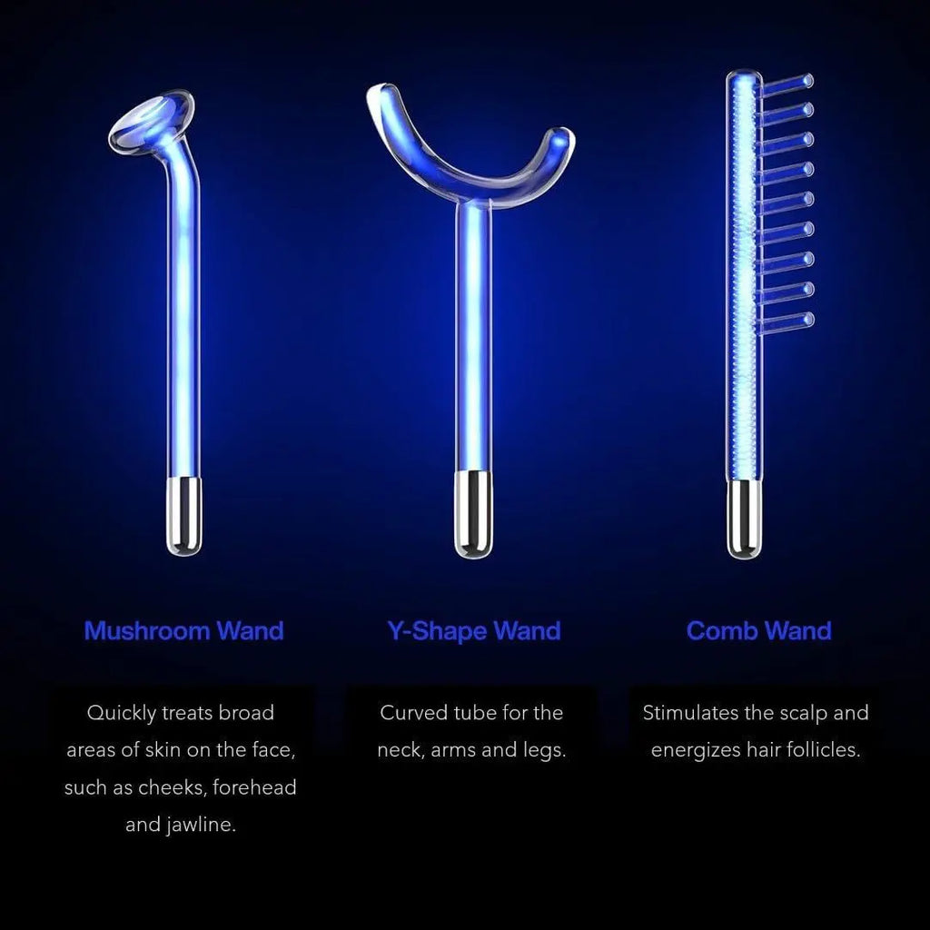 High frequency glass wands - mushroom, Y-shape, and comb electrodes